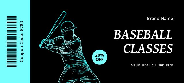 Platilla de diseño Baseball Classes Discount Offer Coupon 3.75x8.25in