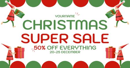 Christmas Presents Super Sale Facebook AD Design Template