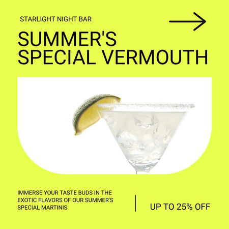 Modèle de visuel Offre Vermouth d'été sur Green - Instagram