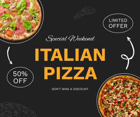 Designvorlage Limited Offer Discount on Italian Pizza für Facebook