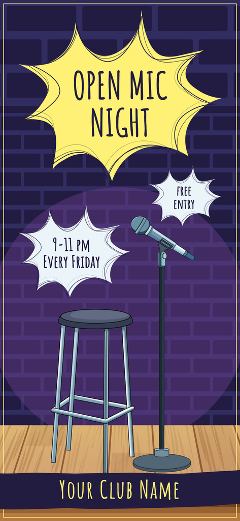 Event Ad with Microphone and Chair on Stage Snapchat Geofilter Modelo de Design