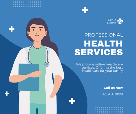 Modèle de visuel Offer of Professional Health Services - Facebook