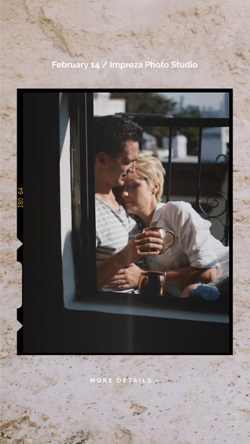 Szablon projektu Couple with Coffee hugging on Valentine's Day Instagram Video Story