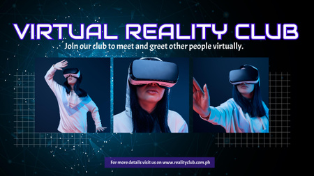 Ontwerpsjabloon van Youtube Thumbnail van Virtual Reality Club Announcement