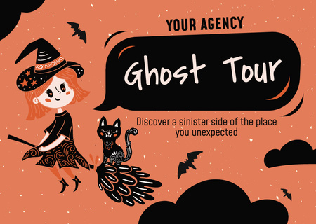 Ontwerpsjabloon van Card van Ghost Tour-aanbieding
