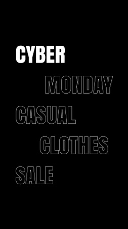 Ontwerpsjabloon van Instagram Video Story van Cyber Monday Casual kledinguitverkoop met grote korting