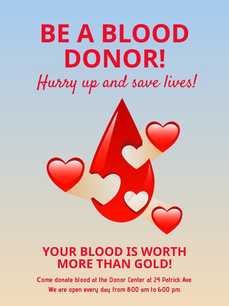 Ontwerpsjabloon van Poster US van Motivation of Blood Donation during War in Ukraine