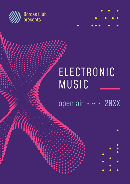 Ontwerpsjabloon van Flyer A6 van Electronic Music Festival Promotion In Club