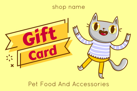 Cat Food and Accessories Sale Gift Certificate Design Template