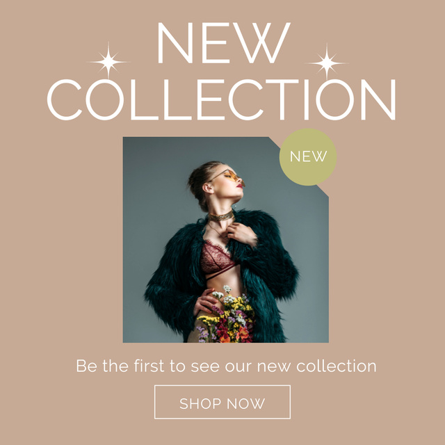 Plantilla de diseño de Female Fashion Clothes Sale with Woman with Flowers Instagram 