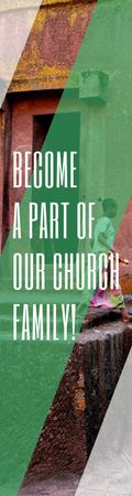 Ontwerpsjabloon van Skyscraper van Invitation to Join Church Family