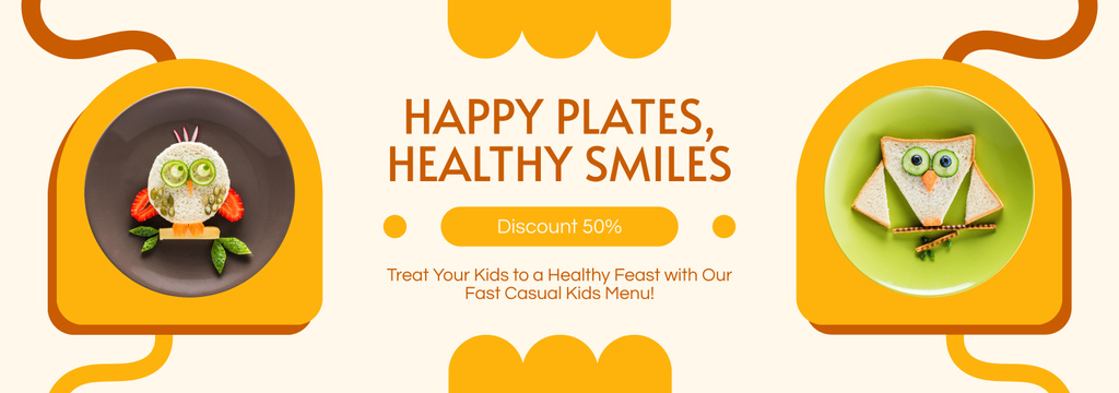 Cute Ad of Kid's Menu at Fast Casual Restaurant Tumblr Design Template