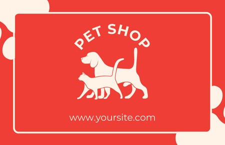 Modèle de visuel Pet Shop Red Loyalty - Business Card 85x55mm