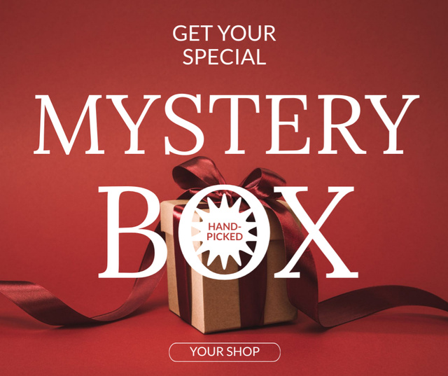 Hand-Packed Special Mystery Box Red Facebook Modelo de Design