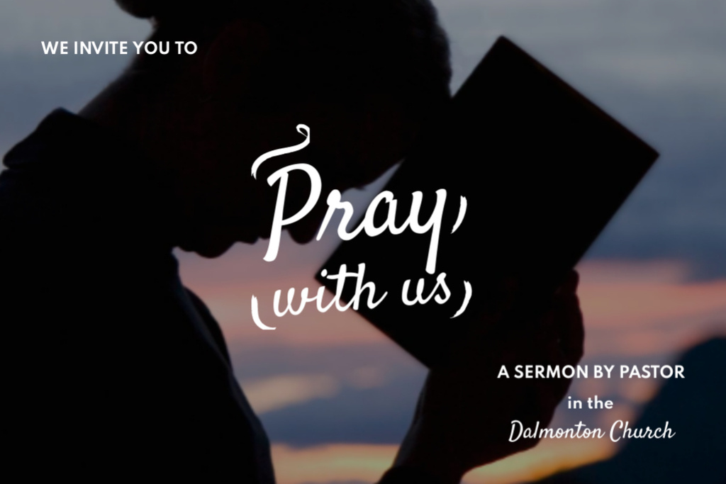 Modèle de visuel We Invite You to Pray in Church - Flyer 4x6in Horizontal