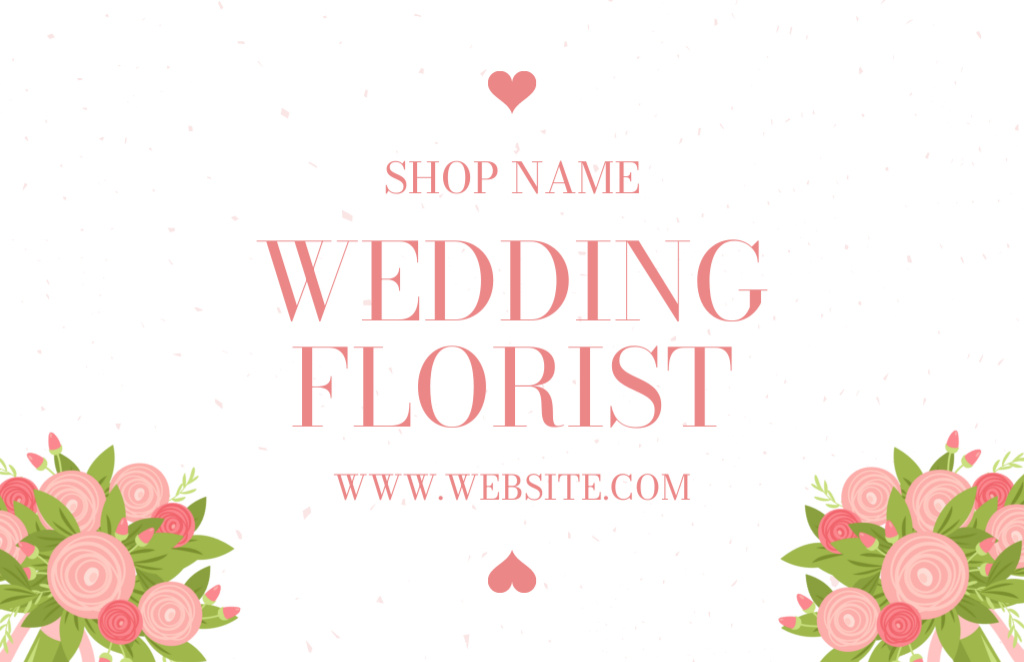 Professional Wedding Florist Services Business Card 85x55mm Tasarım Şablonu