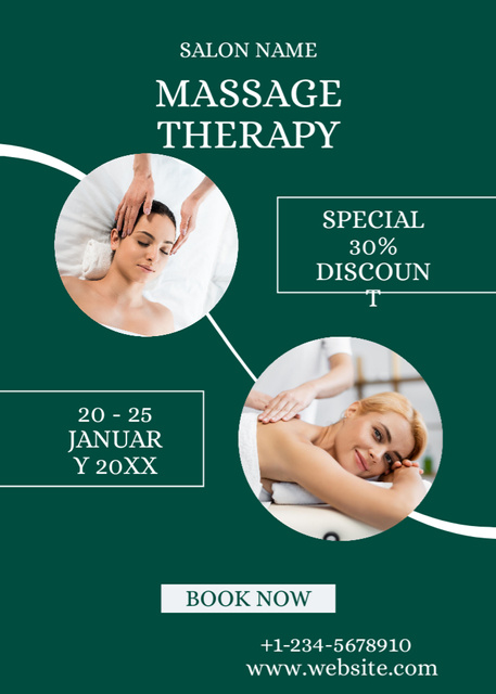 Designvorlage Special Discount for Massage Therapy für Flayer