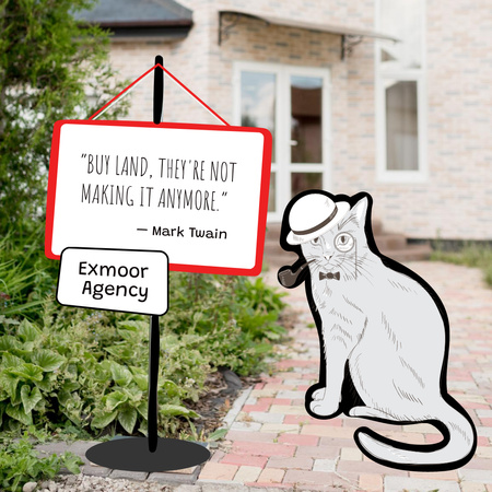Designvorlage Real Estate Offer with Funny Gentleman Cat für Instagram