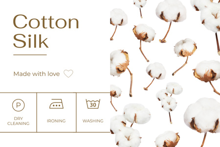 Cotton Silk Cloth With Description Offer Label Design Template