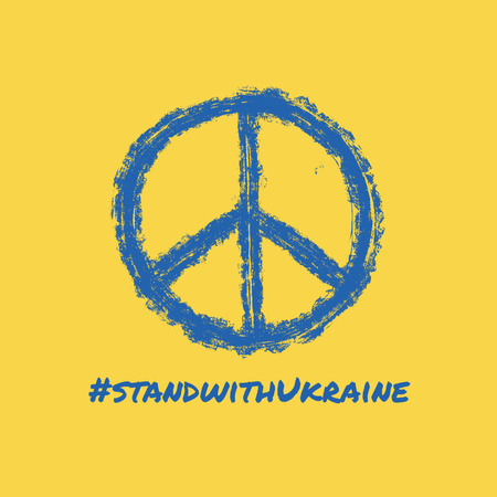Peace Sign with Ukrainian Flag Colors Instagram Modelo de Design