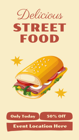Illustration of Delicious Sandwich Instagram Story Design Template