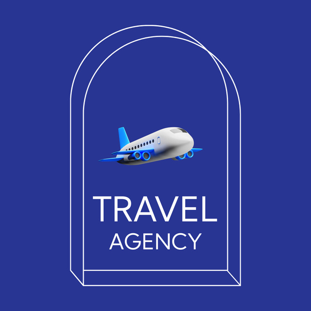 Ontwerpsjabloon van Animated Logo van Travel by Airplane Ad