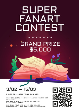 Fan Art Contest Announcement Poster Modelo de Design