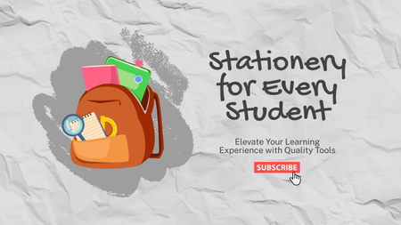 Offer of Stationery for Every Student Youtube Thumbnail Design Template
