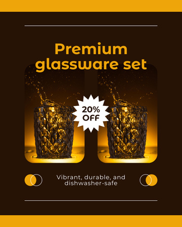Ontwerpsjabloon van Instagram Post Vertical van Fancy glazen drinkgerei tegen een verlaagde prijs
