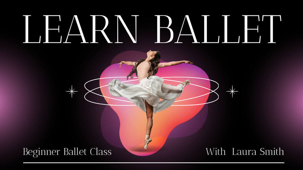 Beginner Ballet Class Youtube Thumbnailデザインテンプレート