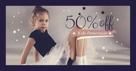Cute Little Ballerina Girl Facebook AD Design Template