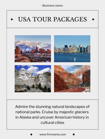 Travel Tour Offer Poster US Design Template