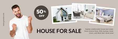 Designvorlage Stylish House Discount Sale Offer für Email header