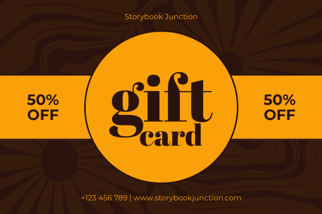 Discount Offer in Bookstore Gift Certificate Design Template