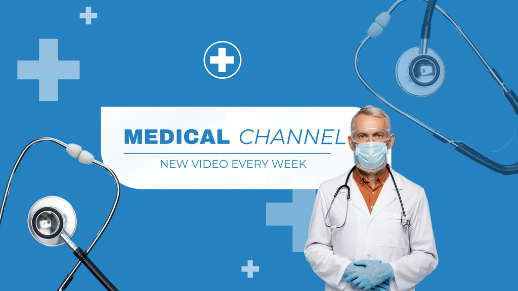 Designvorlage Medical Blog Promotion with Mature Doctor für Youtube