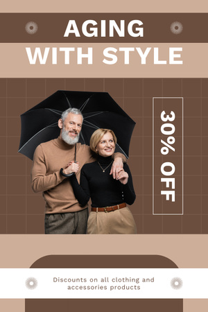 Platilla de diseño Stylish Clothes With Discount For Seniors Pinterest
