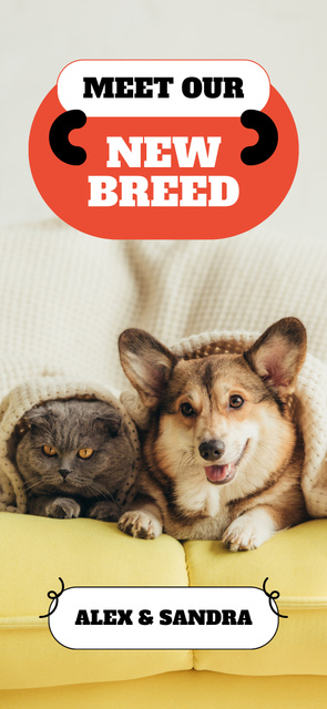 Plantilla de diseño de New Breeds of Cats and Dogs Snapchat Moment Filter 