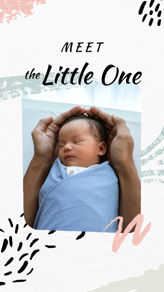 Parent holding Cute Newborn Baby Instagram Story Design Template