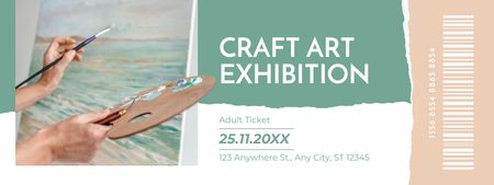 Announcement of Art and Craft Exhibition Ticket Πρότυπο σχεδίασης