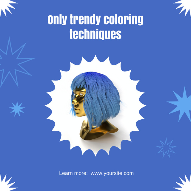 Beauty Salon With Trendy Hair Coloring Techniques Animated Post Modelo de Design