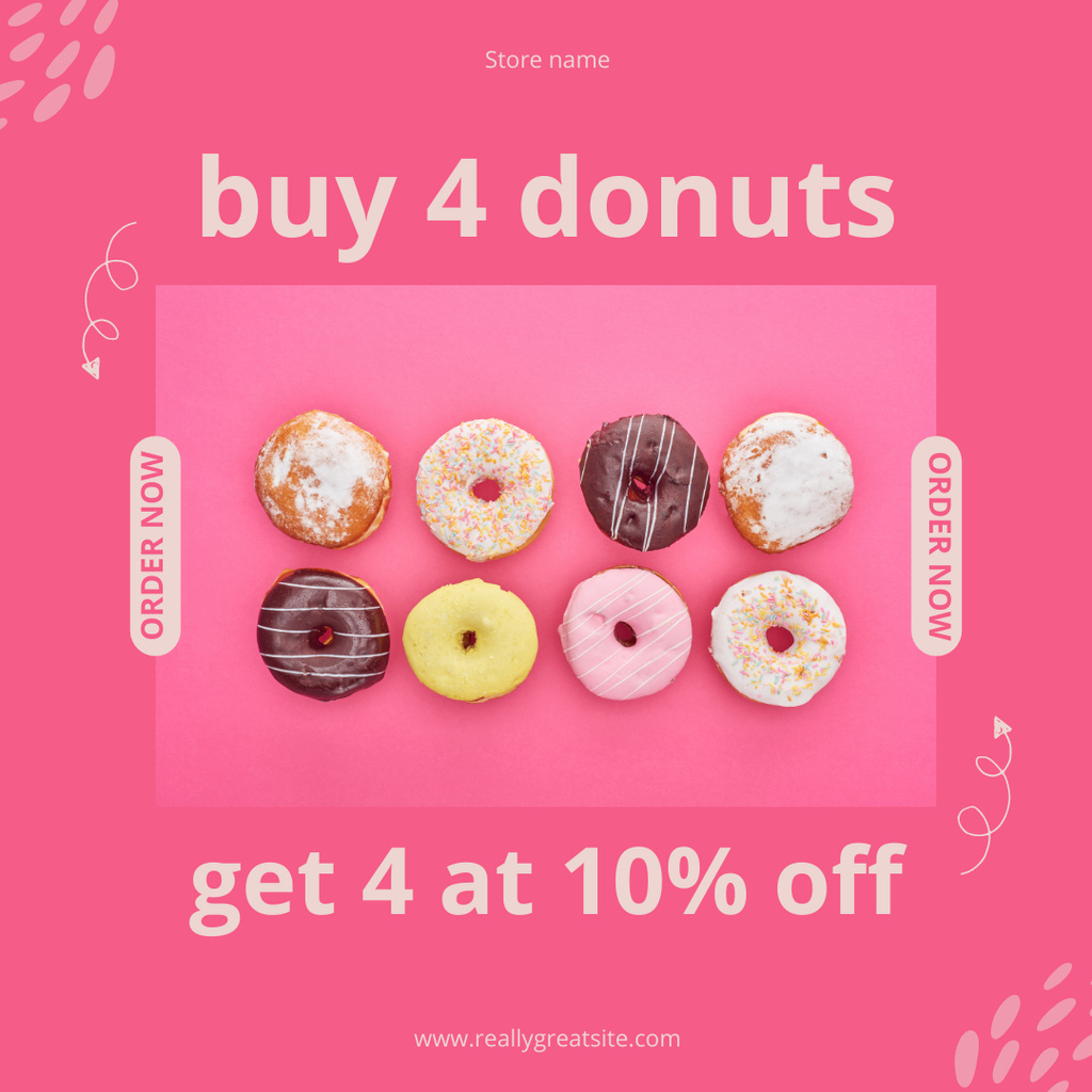 Designvorlage Free Set of Donuts für Instagram