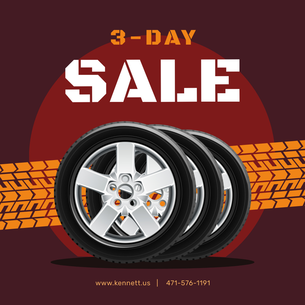 Modèle de visuel Set of Car Tires for sale - Instagram AD