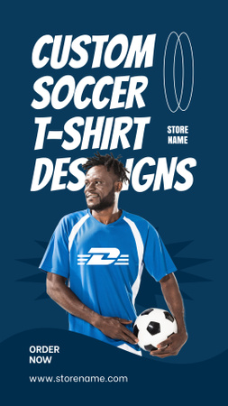 Designvorlage Soccer T-Shirts Sale für Instagram Story