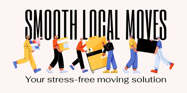 Ad of Stress-Free Moving Solution with Delivers Twitter Modelo de Design
