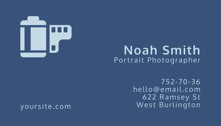 Portrait Photographer Contacts Information Business Card US – шаблон для дизайна