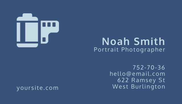 Platilla de diseño Portrait Photographer Contacts Information Business Card US