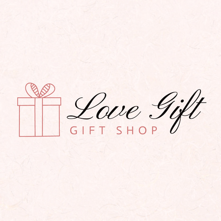 Gift Shop Ad with Illustration Logo Design Template