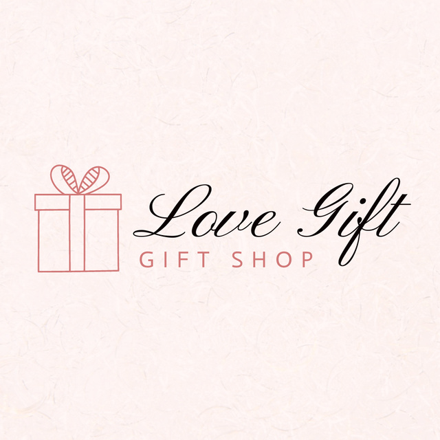 Gift Shop Ad with Illustration Logo Πρότυπο σχεδίασης