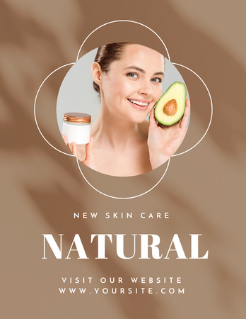Natural Skincare Product Offer Flyer 8.5x11in Design Template