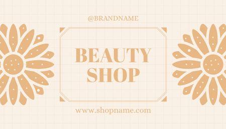 Beauty Shop Loyalty Program on Beige Business Card US Design Template